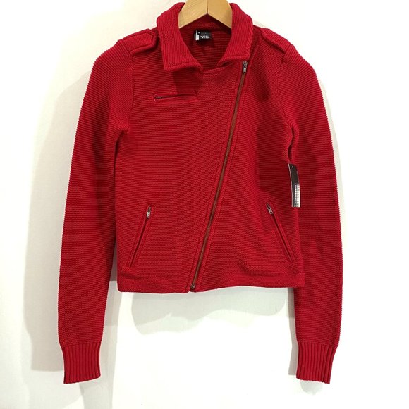 NWT Urban Outfitters Sparkle & Fade Asymmetrical Red Jacket - Size XS - Picture 1 of 6